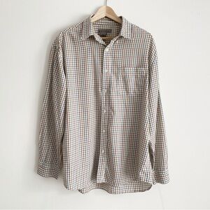 Retreat Plaid Button-Up Shirt, 100% Cotton – Size Large